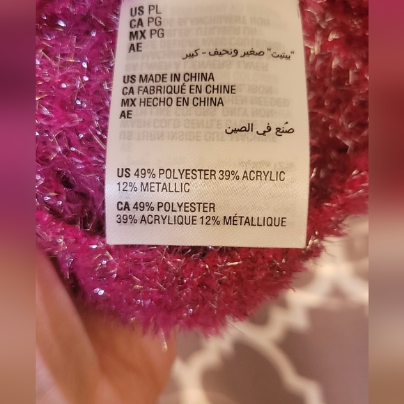 Women's Fuzzy Pink Sweater - Picture 6 of 7